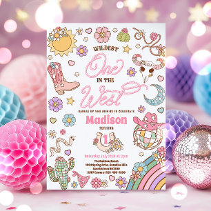Cowgirl 1. Geburtstag Wildest eins im West Party Einladung