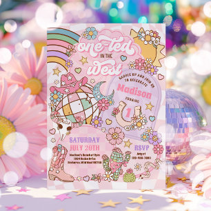 Cowgirl 1. Rodeo ein Mal im Westen 1. Geburtstag Einladung