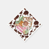 Cowgirl 1. Rodeo Geburtstagsparty personalisiert Serviette (Ecke)