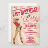 Cowgirl-21. Geburtstags-Einladungen Einladung (Vorne/Hinten)