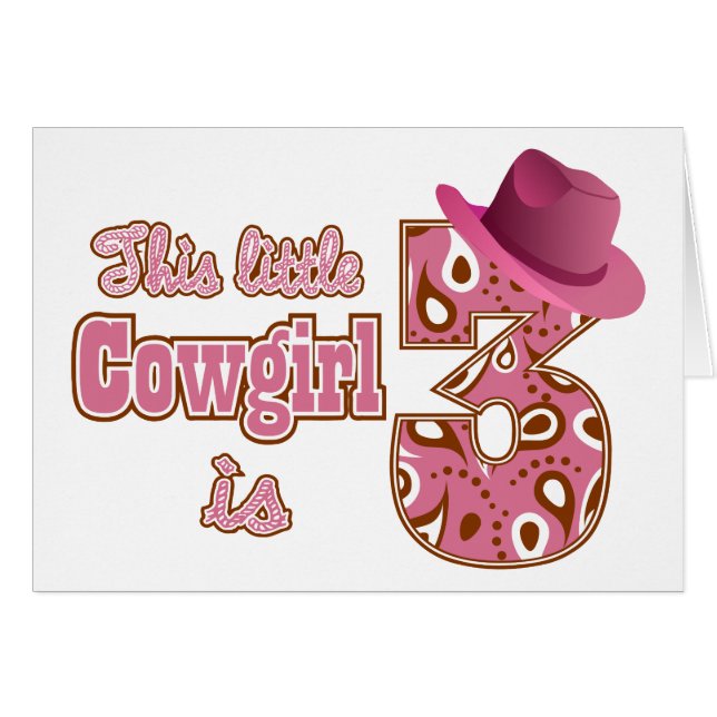 Cowgirl 3. Geburtstag (Vorderseite (Horizontal))