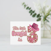 Cowgirl 3. Geburtstag Postkarte (Stehend Vorderseite)
