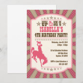 Cowgirl 4. Geburtstag Party Einladung (Vorne/Hinten)