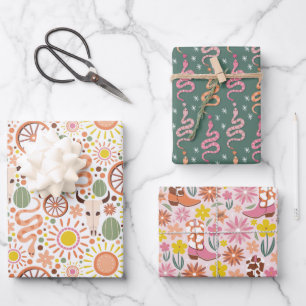 Cowgirl-Abenteuer Geschenkpapier Set
