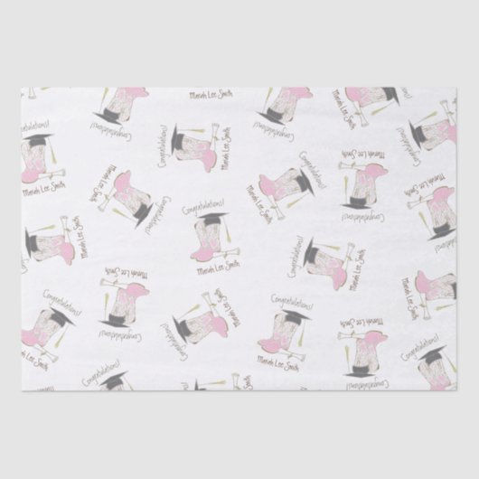 Cowgirl Abschluss Country Western Party Seidenpapier (Vorderseite)