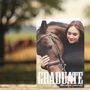 Cowgirl Abschluss Foto Country Graduate geklappt Ankündigung