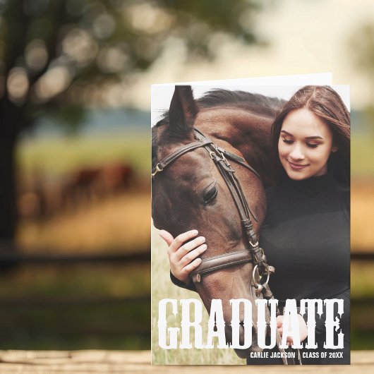 Cowgirl Abschluss Foto Country Graduate geklappt Ankündigung