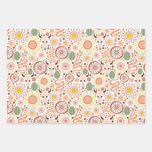 Cowgirl Adventure Geschenkpapier Set (Vorderseite)