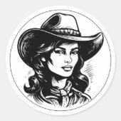 Cowgirl Aesthetic Round Sticker (Vorderseite)