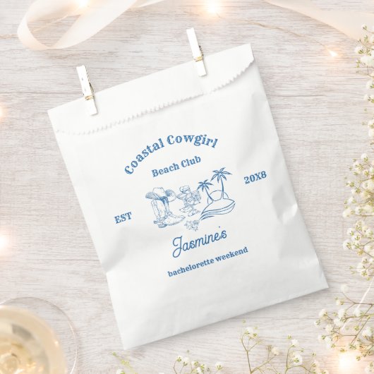 Cowgirl am Blue Ocean Bachelorette Geschenktütchen (Ausgeschnitten)