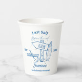 Cowgirl am Blue Ocean Bachelorette Pappbecher (Vorderseite)