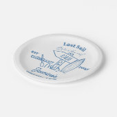 Cowgirl am Blue Ocean Bachelorette Pappteller (Schrägansicht)