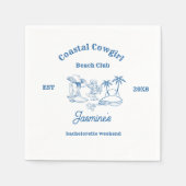 Cowgirl am Blue Ocean Bachelorette Serviette (Vorderseite)