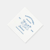 Cowgirl am Blue Ocean Bachelorette Serviette (Ecke)