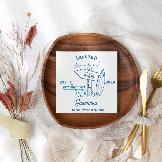 Cowgirl am Blue Ocean Bachelorette Serviette