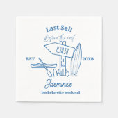 Cowgirl am Blue Ocean Bachelorette Serviette (Vorderseite)