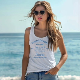 Cowgirl am Blue Ocean Bachelorette Tank Top