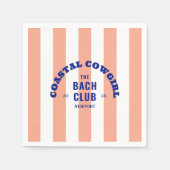 Cowgirl am Strand Der Bach Club Pink Cabana Strip Serviette (Vorderseite)