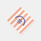 Cowgirl am Strand Der Bach Club Pink Cabana Strip Serviette (Ecke)