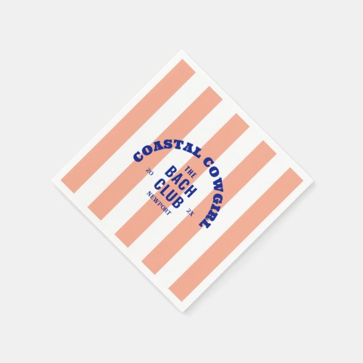 Cowgirl am Strand Der Bach Club Pink Cabana Strip Serviette (Ecke)