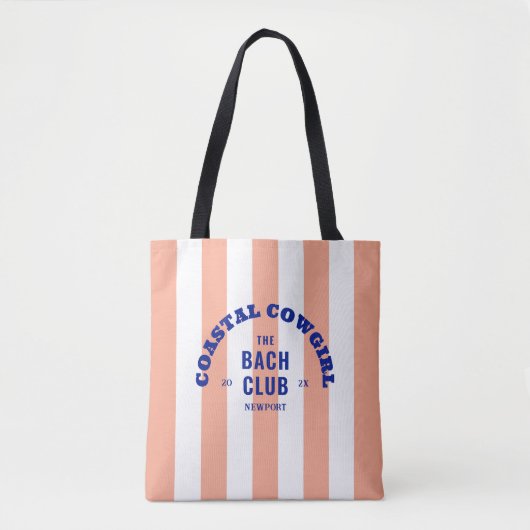 Cowgirl am Strand Der Bach Club Pink Cabana Strip Tasche (Vorderseite)