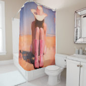 Cowgirl am Strand Duschvorhang (Beispiel)