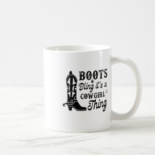Cowgirl & amp; Stiefel, die ihr Cowgirl in Hors bl Kaffeetasse