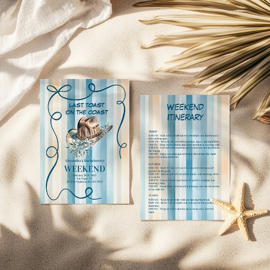 Cowgirl an der Küste bei Sonnenuntergang Streifen Einladung