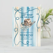 Cowgirl an der Küste bei Sonnenuntergang Streifen Einladung (Stehend Vorderseite)