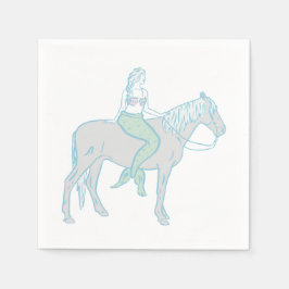 Cowgirl an der Küste Serviette