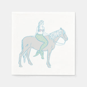 Cowgirl an der Küste Serviette