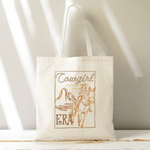 Cowgirl-Ära Vintage Retro Western-Skizzenzeichnung Tragetasche