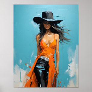 Cowgirl-Ästhetische Zimmerdekor Poster