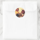 Cowgirl auf ihrem Pferd Runder Aufkleber (Tasche)