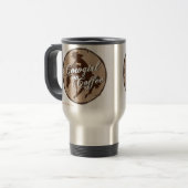 "Cowgirl auf Kaffee-" rostfreier Stahl-Reise-Tasse Reisebecher (Vorderseite Links)