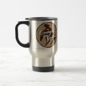 "Cowgirl auf Kaffee-" rostfreier Stahl-Reise-Tasse Reisebecher (Links)