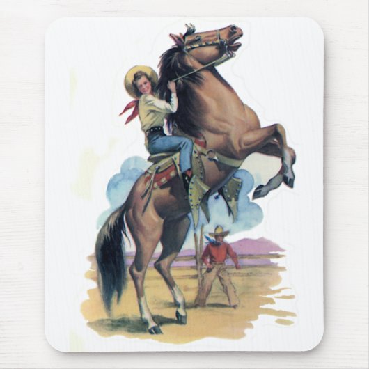 Cowgirl auf Pferd Mousepad (Vorne)
