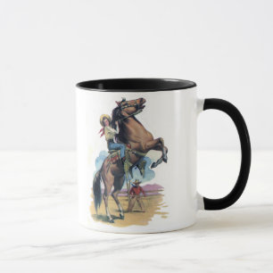 Cowgirl auf Pferd Tasse