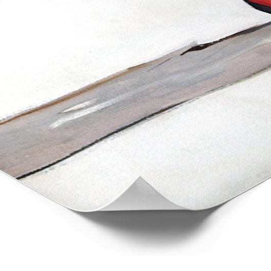 Cowgirl auf Zaun Vintages Button hoch Poster (Ecke)