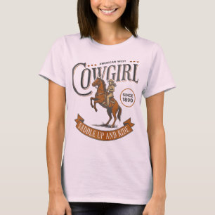Cowgirl – Aufsitzen und Reiten   Vintage Western T-Shirt