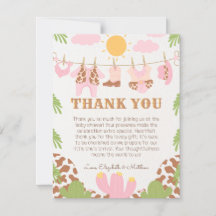 Cowgirl Baby Clothesline Western Danke Karte