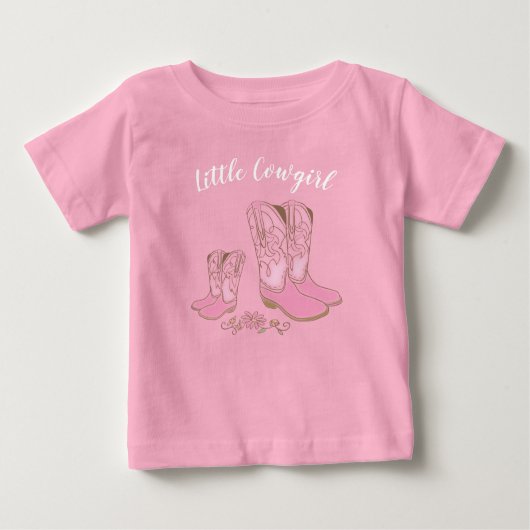 Cowgirl Baby Dusche Country Western Pink Girl Baby T-shirt (Vorderseite)
