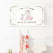 Cowgirl Baby Dusche Country Western Pink Girl Banner (Insitu)
