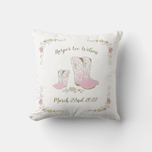 Cowgirl Baby Dusche Country Western Pink Girl Kissen
