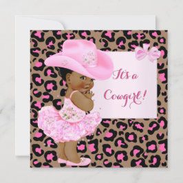 Cowgirl Baby Dusche Pink Leopard Mädchen Ethnic Einladung