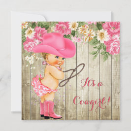 Cowgirl Baby Dusche Pink Stiefel Bloral Blonde Bab Einladung