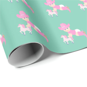 Cowgirl Baby Geschenkpapier
