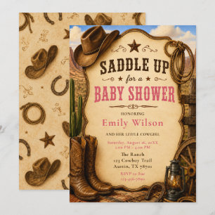 Cowgirl-Baby-Party Einladung
