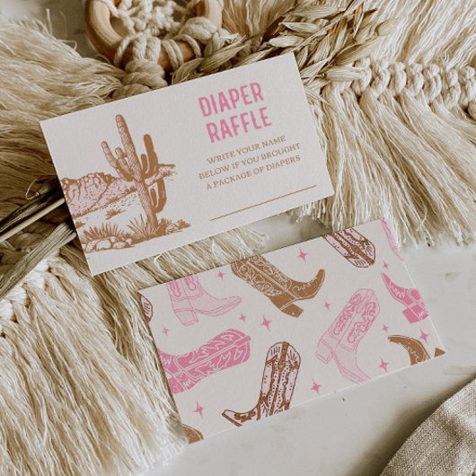 Cowgirl Baby Showdusche Windeln Raffelkarten Begleitkarte