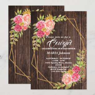 Cowgirl-Baby-Shower-Einladungen Einladung